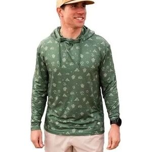 BURLEBO Green Out West Men's Performance Hoodie - Mens NWT